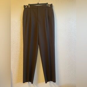 Super 100’S Fine Worsted Wool 100% Dress Brown Pants 37R
